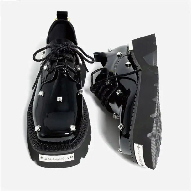 Women Shoes Sneakers - 女性ローファークリスタルプラットフォーム分厚いメアリージェーンズの靴 2025 カジュアルスポーツサンダル高級トレンドスニーカーレースアップ女性