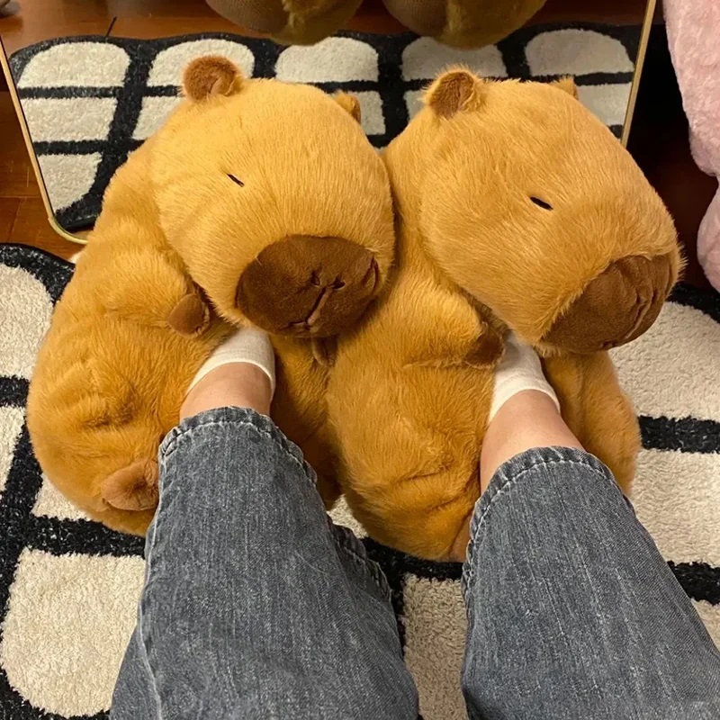 Women'S Shoes For Fall - ノベルティカピバラスリッパユニセックス動物スライド靴女性のかわいいファジーホームスリッパ女性冬暖かい部屋の床の靴カップル