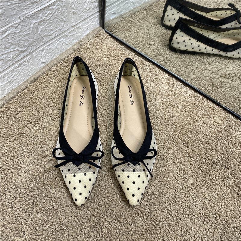 Women Shoes Quick Delivery - ボウ付きレディースサマーフットウェア、ローヒール、エレガントなポインテッドトゥ、ホワイトオフィスシューズ、女性用、2025年、迅速配送、高品質、E Y2k