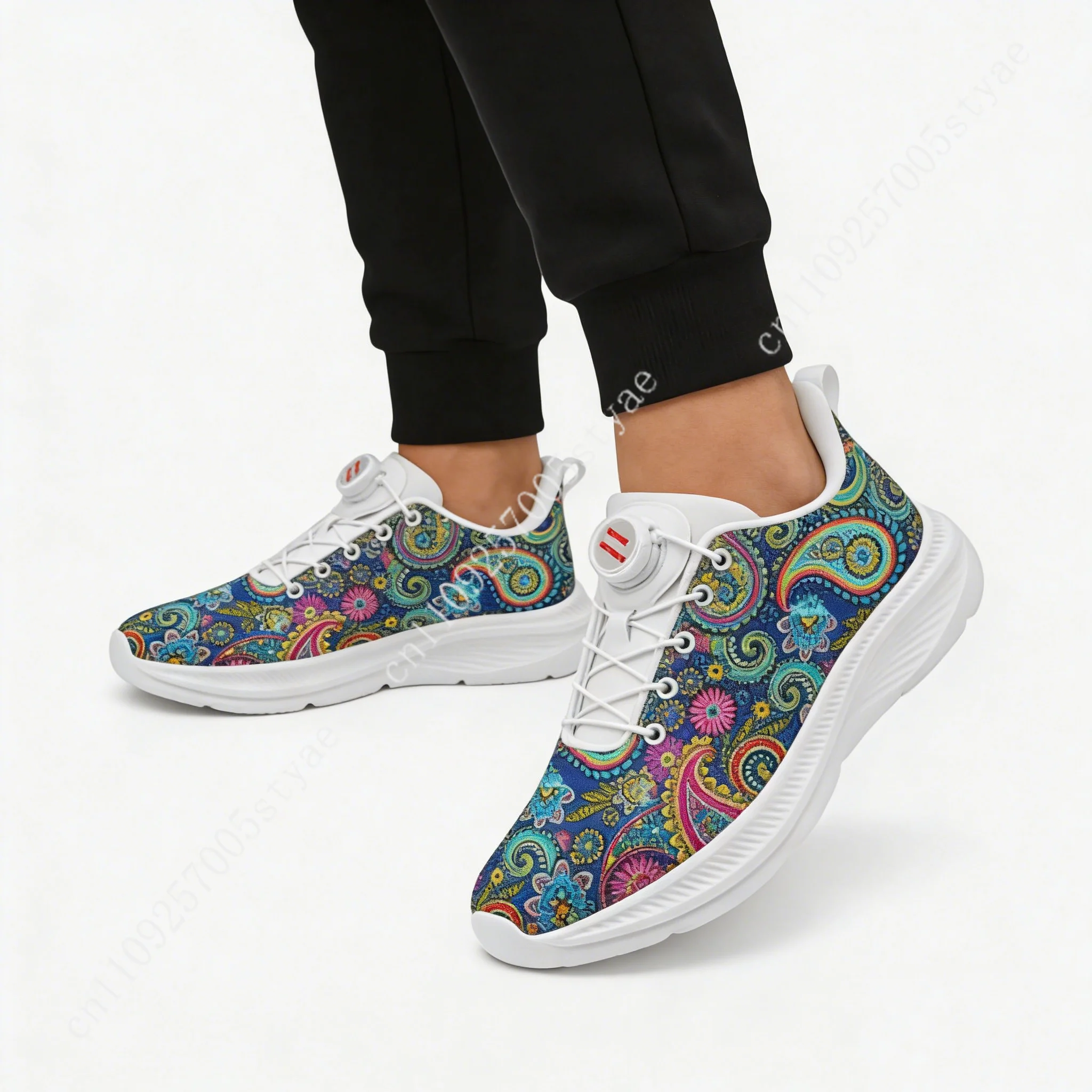 ボヘミアンマンダラ花柄カスタムウォーキングシューズ男性女性回 - Women Shoes Sneakers のレビューと価格