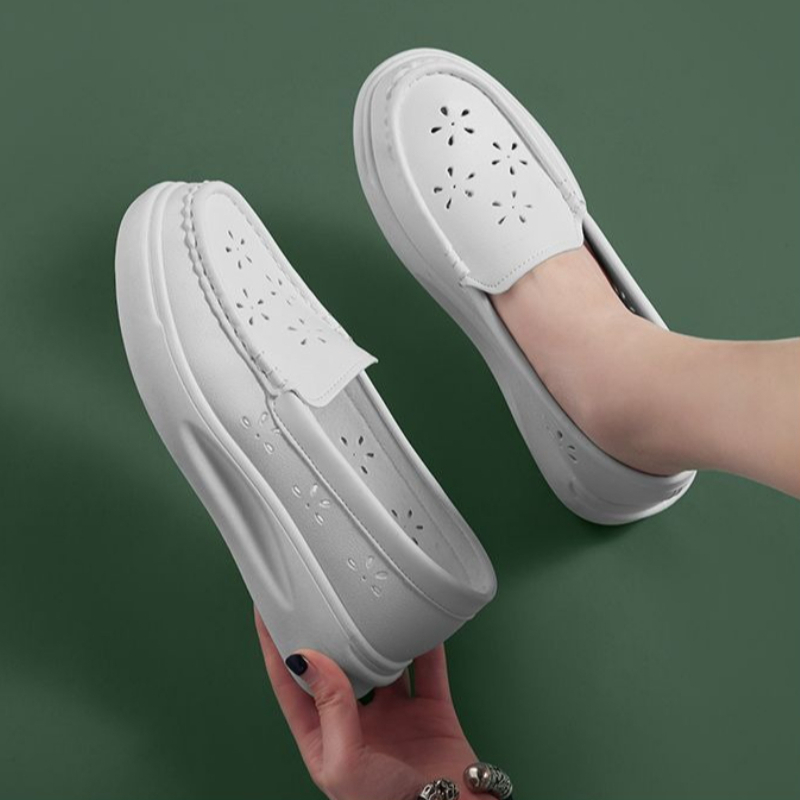 女性用厚底ナースシューズ通気性のある穴あきワークスニーカー滑 - Women'S Shoes For Standing All Day のレビューと価格