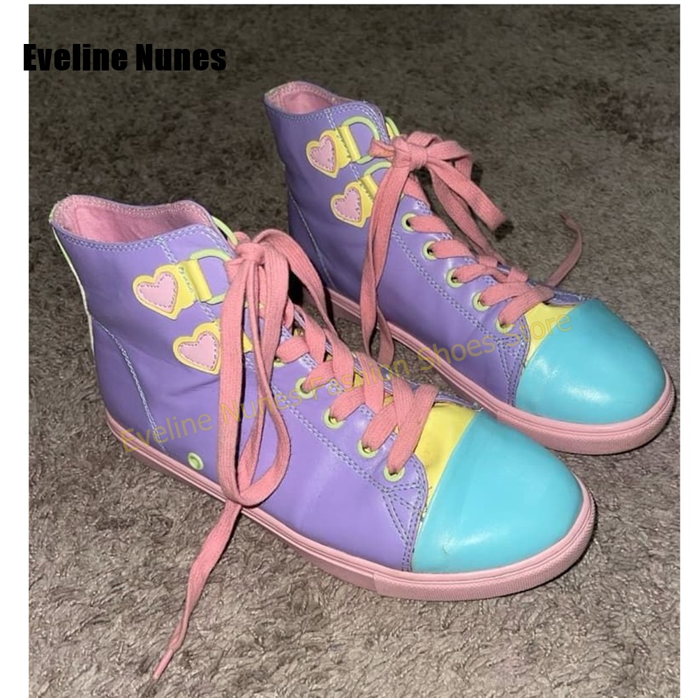 Y2Kガールスイートハイカットスニーカー、カラーブロックハー - Women Shoes Sneakers のレビューと価格