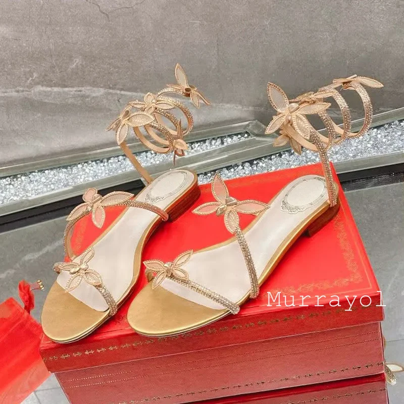 蛇の形の弾性ストラップサンダル女性ラインストーンフラワー装飾 - Women'S Shoes Size 12 のレビューと価格