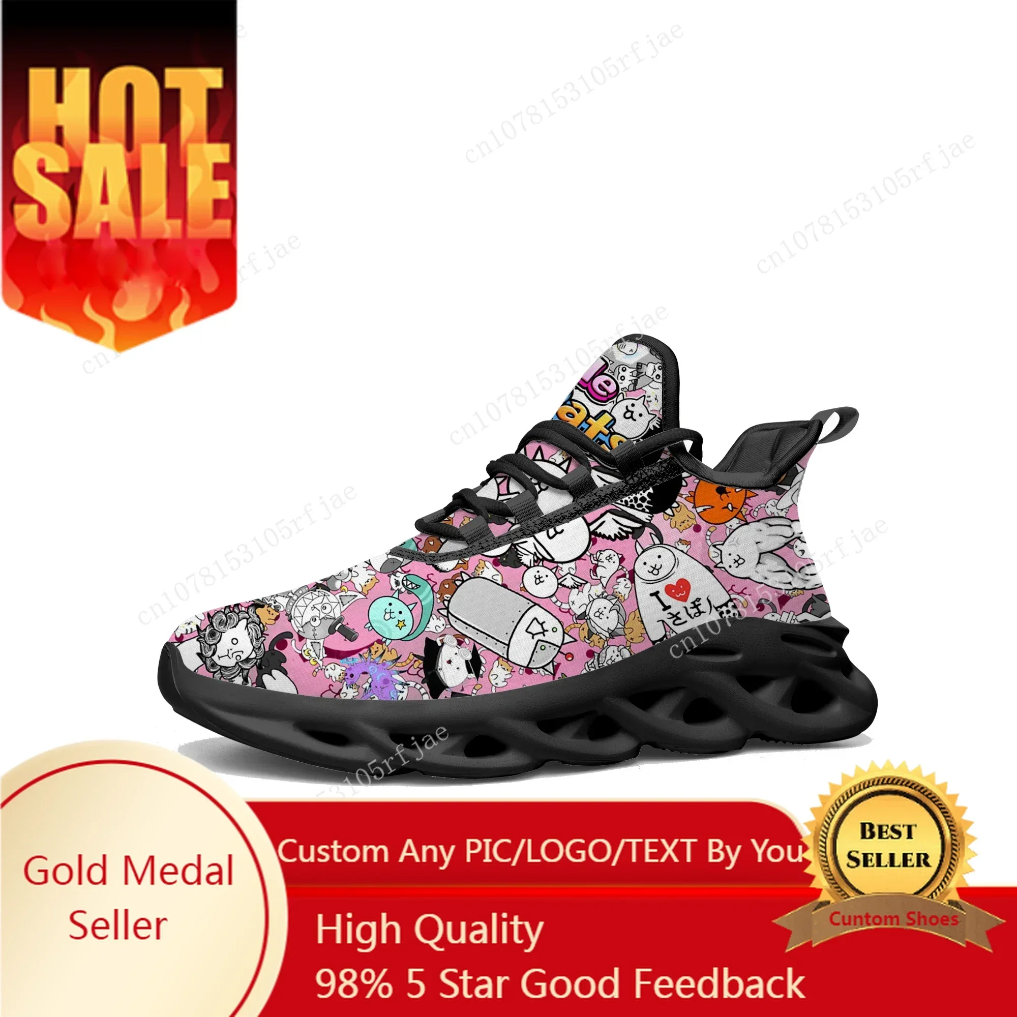 バトルキャッツフラットスニーカーホット漫画ゲームメンズレディ - Women Shoes Sneakers のレビューと価格