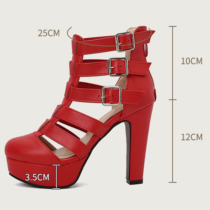 Reave cat-女性用の丸いつま先のチャンキーヒール,プ - Women Shoes Zipper のレビューと価格