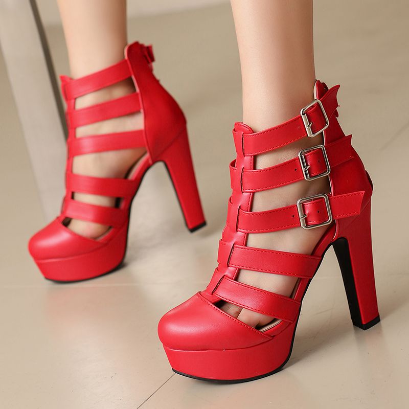 Reave cat-女性用の丸いつま先のチャンキーヒール,プ - Women Shoes Zipper のレビューと価格