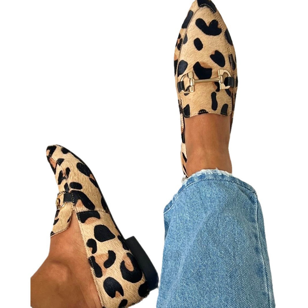 大きいサイズ40-43 レオパード柄レディースシューズ、20 - Square Toe Mule のレビューと価格