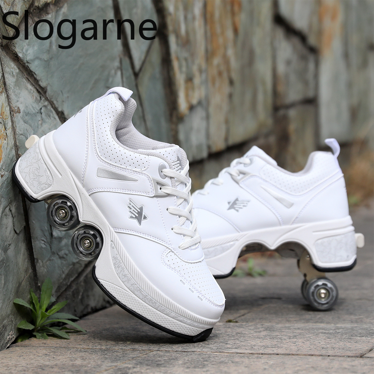 女性用4輪変形ローラースケートシューズ、男性用カジュアルスポ - Women Shoes Sneakers のレビューと価格