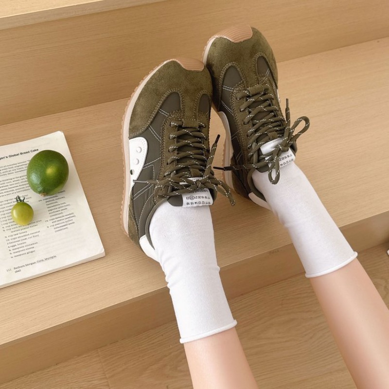 レトロカラーブロックスニーカー女性ソフトフラットランニングシ - Women Shoes Sneakers のレビューと価格