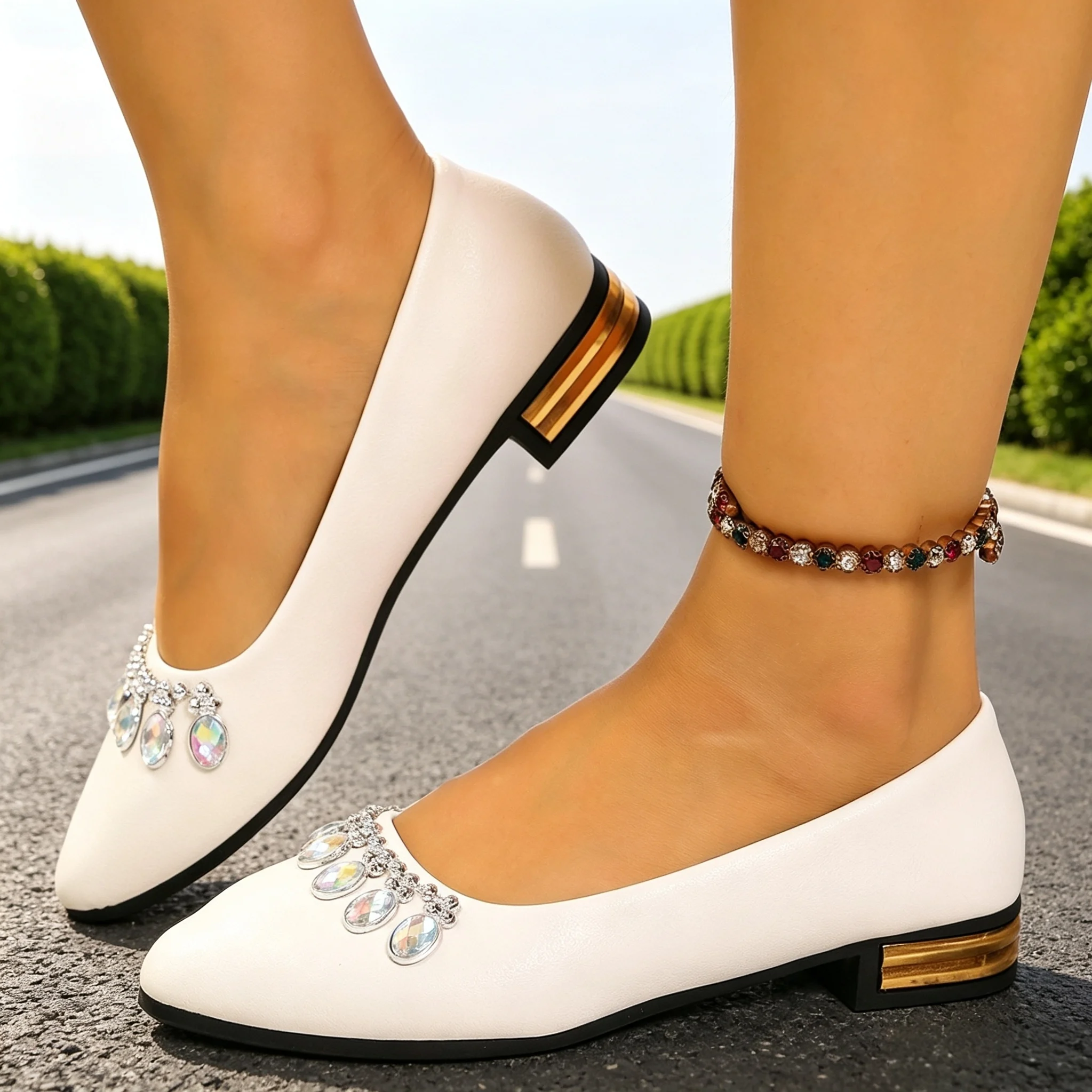 レディースフラットシューズ ポインテッドトゥ バレエシューズ - Ballet Flat Women のレビューと価格