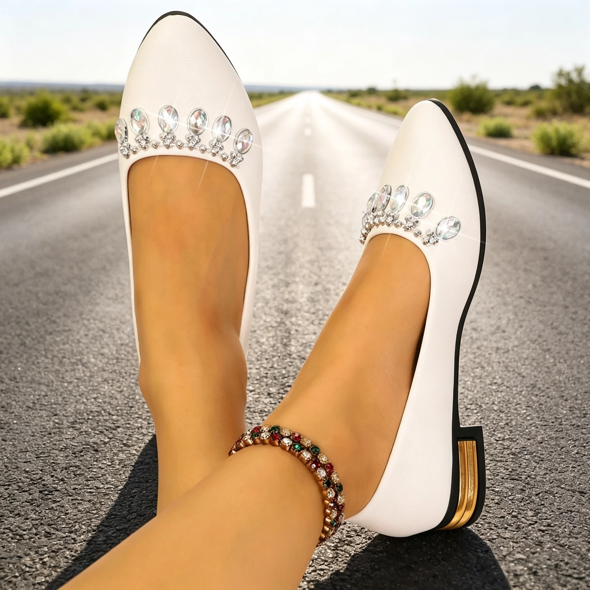 レディースフラットシューズ ポインテッドトゥ バレエシューズ - Ballet Flat Women のレビューと価格