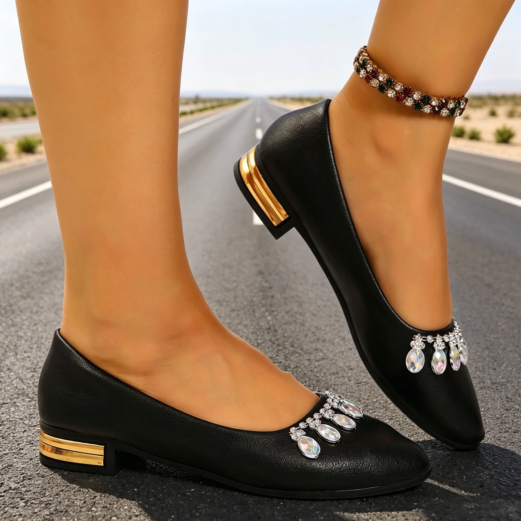 レディースフラットシューズ ポインテッドトゥ バレエシューズ - Ballet Flat Women のレビューと価格
