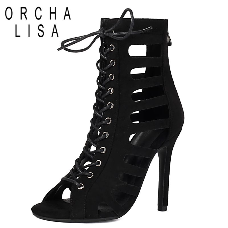 ORCHA LISA ブラック レディース サンダル ピープ - Women Shoes Zipper のレビューと価格