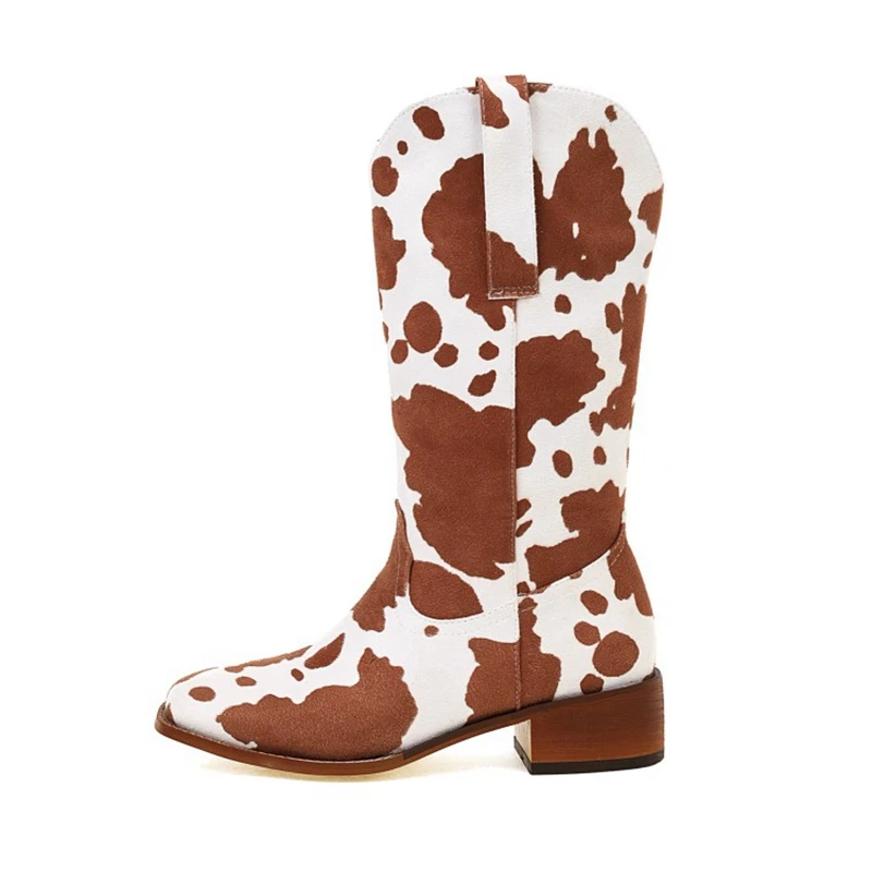 レディースミッドカーフブーツ レトロ ウエスタン カウボーイ - Women'S Shoes Size 12 のレビューと価格