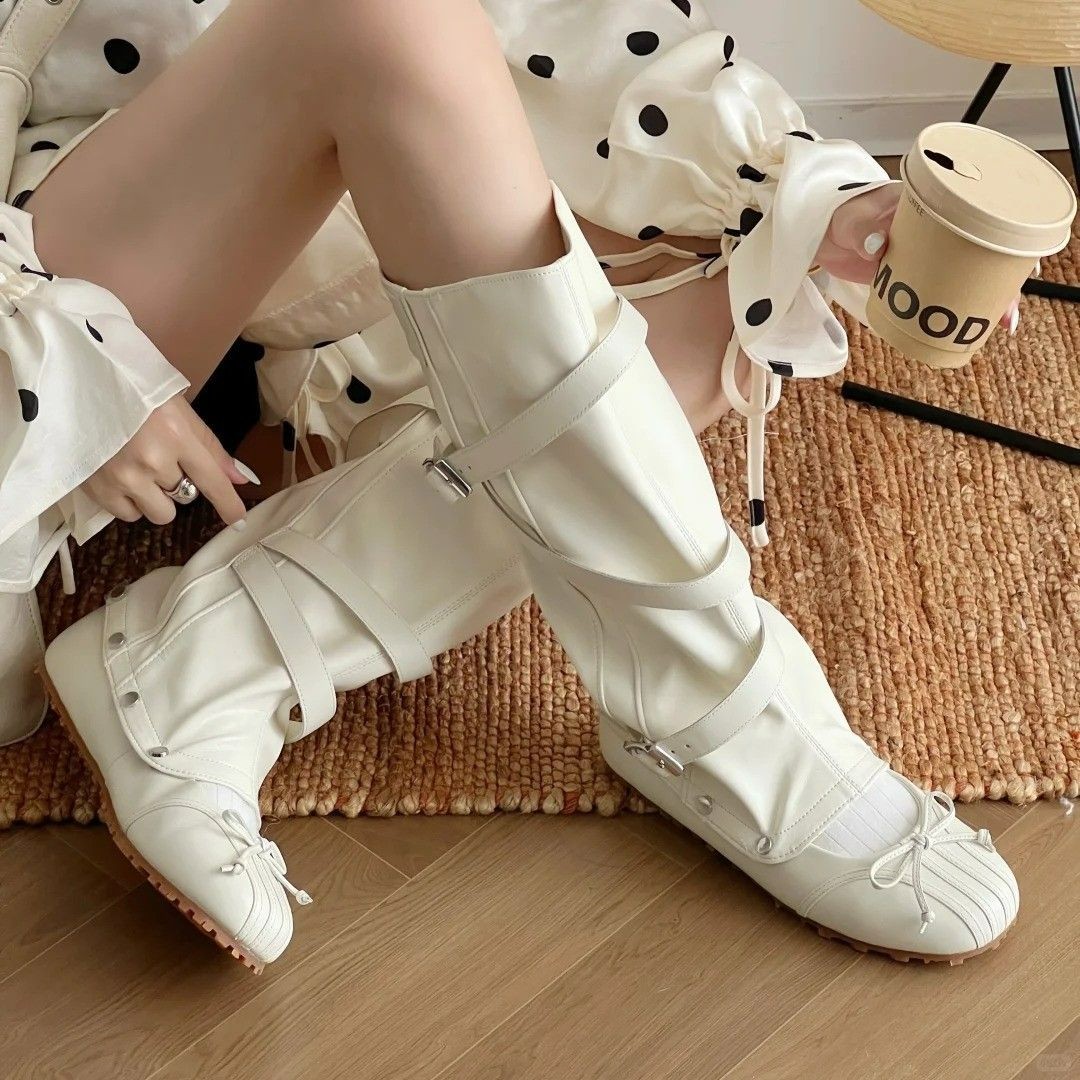 新しい取り外し可能なツーウェイバレエブーツ女性用フレンチスタ - Ballet Flat Women のレビューと価格