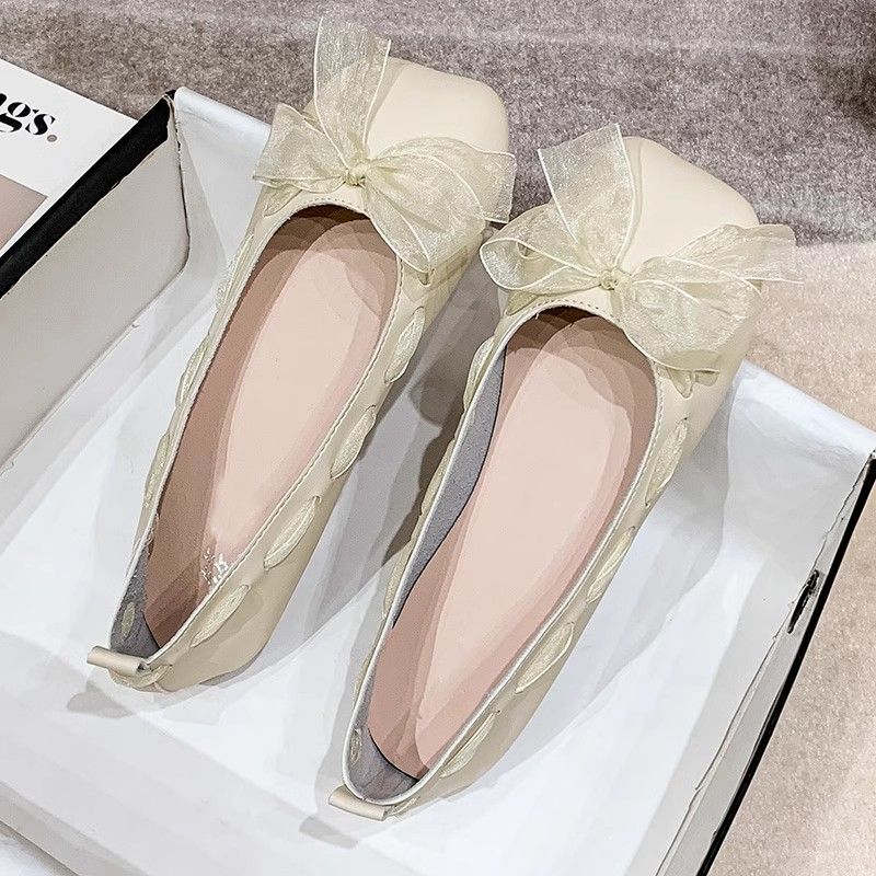 女性フラットスクエアトゥモカシン弓メリージェーン靴女性のため - Women Shoes Quick Delivery のレビューと価格