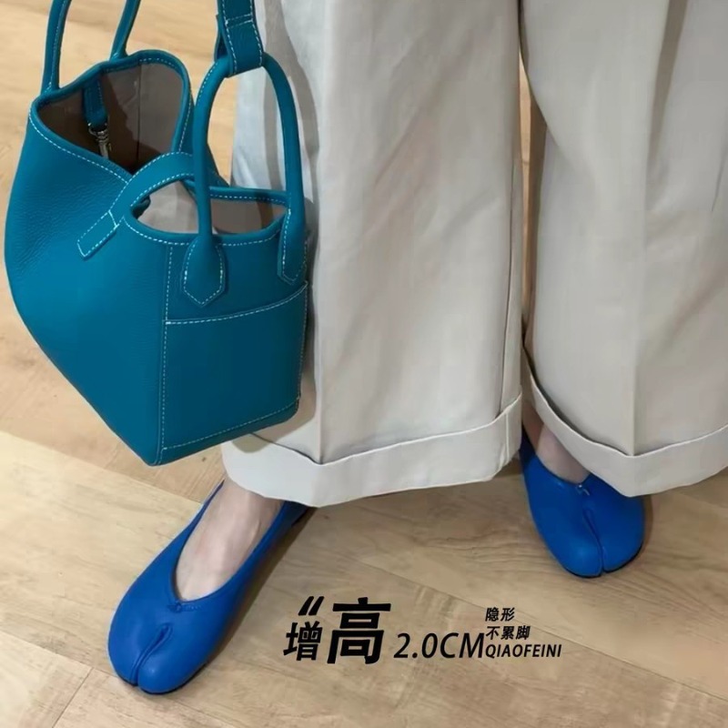 新しいスプリットトゥプリーツソフトレザー女性バレエフラット春 - Ballet Flat Women のレビューと価格