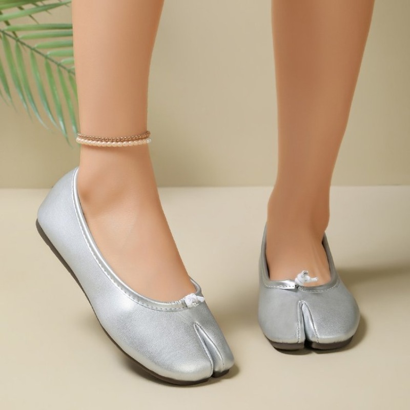 レディース スプリットトゥ バレエシューズ ノット装飾 スリ - Ballet Flat Women のレビューと価格