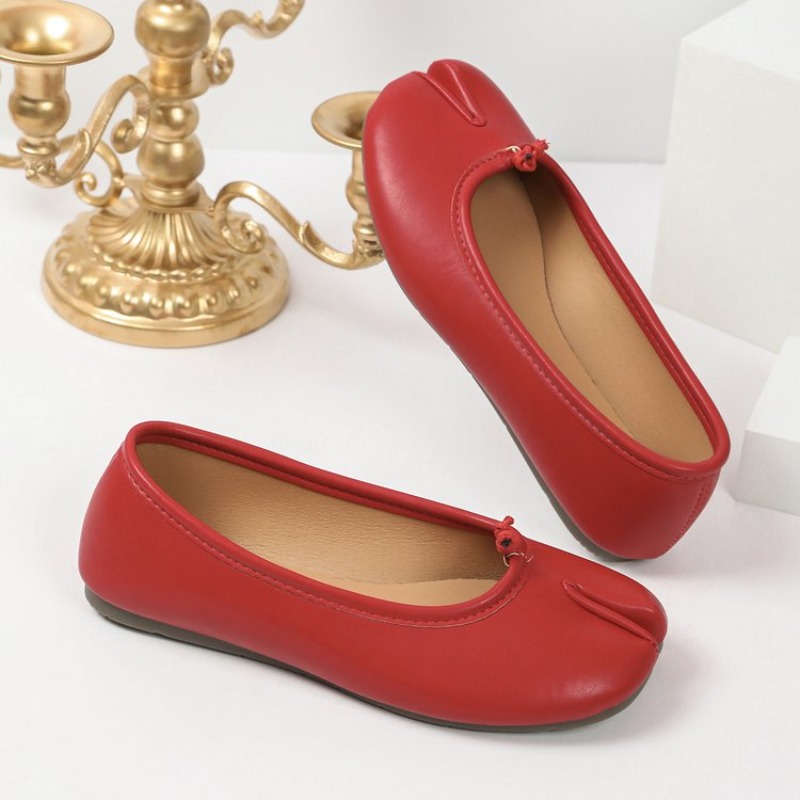 レディース スプリットトゥ バレエシューズ ノット装飾 スリ - Ballet Flat Women のレビューと価格