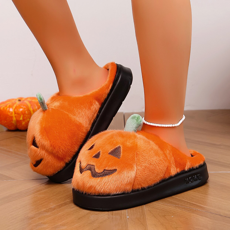 ハロウィン 3D パンプキンぬいぐるみスリッパ女性ふわふわハ - Women'S Shoes For Fall のレビューと価格