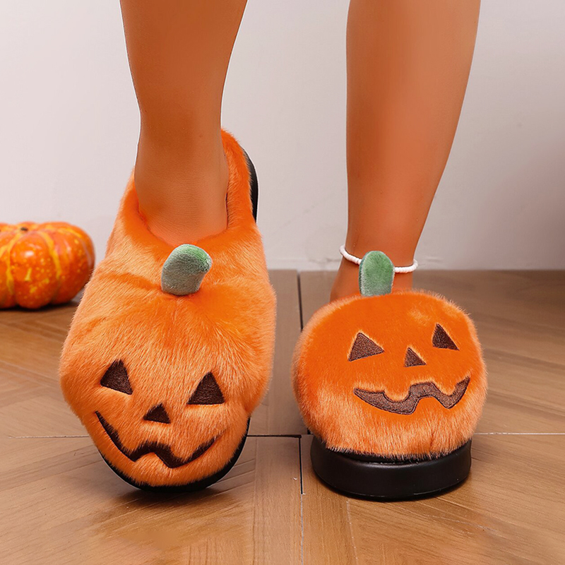 ハロウィン 3D パンプキンぬいぐるみスリッパ女性ふわふわハ - Women'S Shoes For Fall のレビューと価格