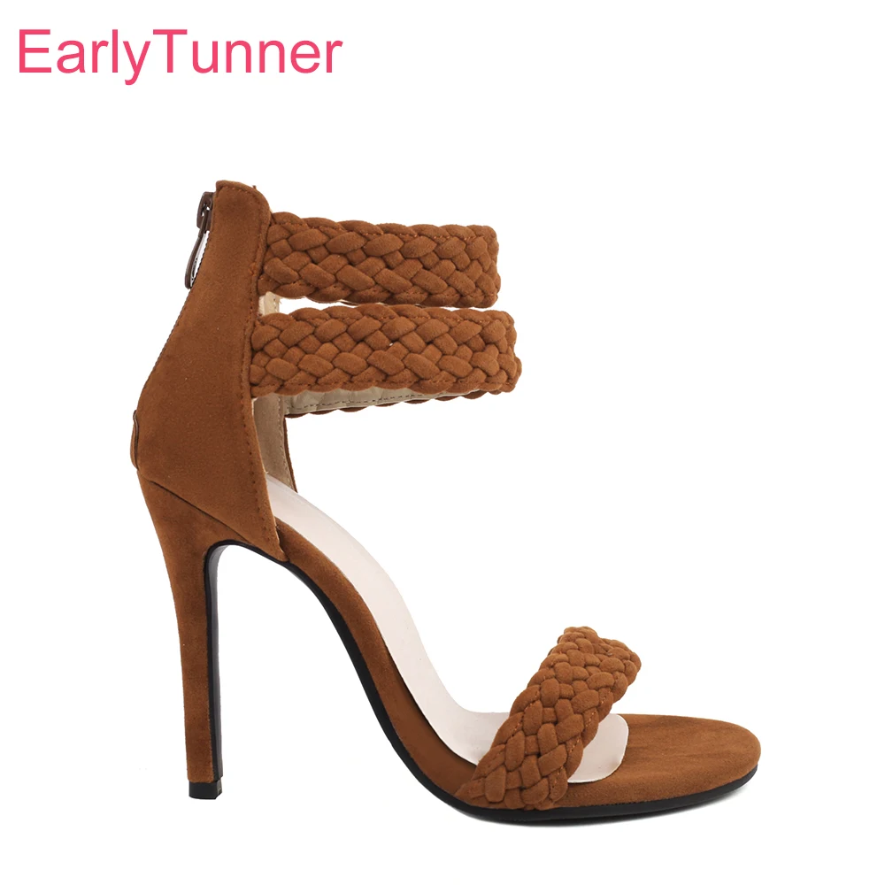 夏の新作スイートブラウングリーンレディースサンダル、ホットな - Women Shoes Zipper のレビューと価格